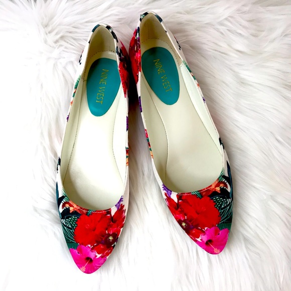 Nine West Shoes - Nine West Saadiah Tropical Print Floral Flats 7.5M